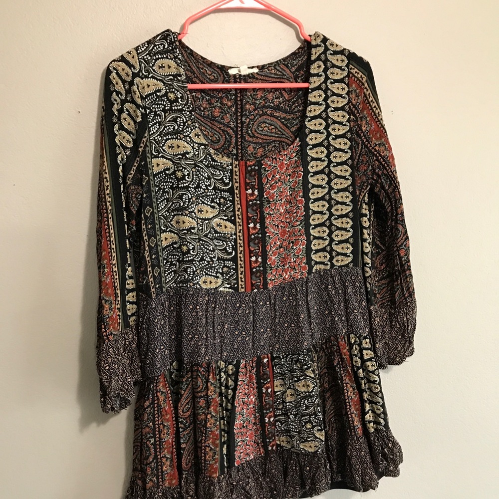 Bohemian Print Ruffle Tunic - Picture 1 of 2